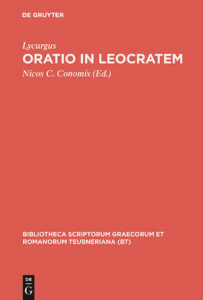 Oratio in Leocratem - Lycurgus - Livres - K.G. SAUR VERLAG - 9783598715204 - 1970