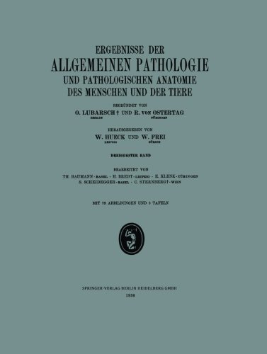 Cover for Th Baumann · Ergebnisse Der Allgemeinen Pathologie Und Pathologischen Anatomie Des Menschen Und Der Tiere: Dreissigster Band (Taschenbuch) [1936 edition] (1936)