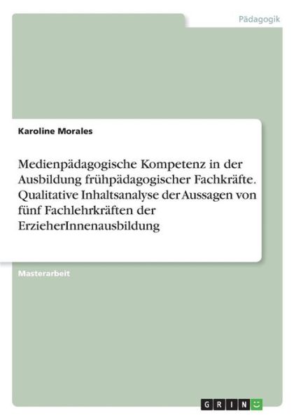 Cover for Morales · Medienpädagogische Kompetenz in (Book) (2016)