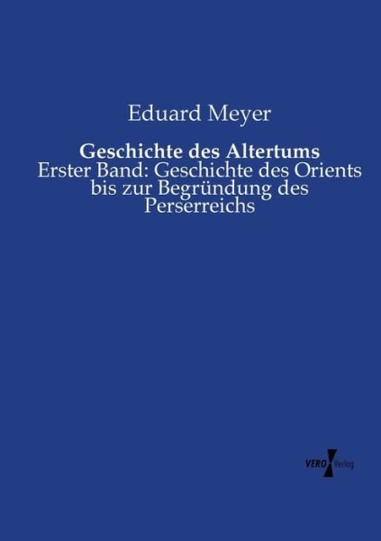 Cover for Meyer · Geschichte des Altertums (Bog) (2019)