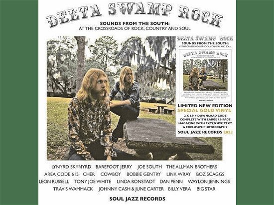 Cover for Soul Jazz Records Presents · Delta Swamp Rock - Sounds From The South: At The Crossroads Of Rock. Country And Soul (2023 Gold Vinyl Edition) (LP) [Coloured edition] (2023)