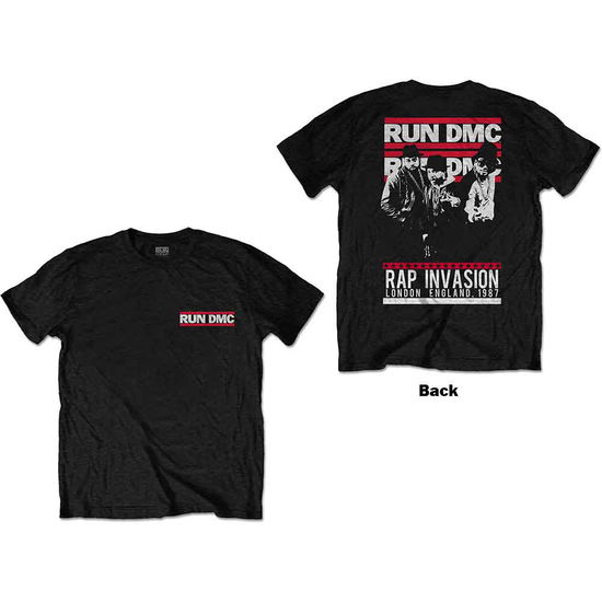 Cover for Run DMC · Run DMC Unisex T-Shirt: Rap Invasion (Black) (Back Print) (T-shirt) [size S] [Black - Unisex edition] (2021)