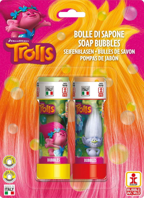 Dulcop Bolle Di Sapone - Trolls - Pack 2 Flaconi 60 Ml - Dulcop Bolle Di Sapone - Merchandise -  - 8007315692205 - 