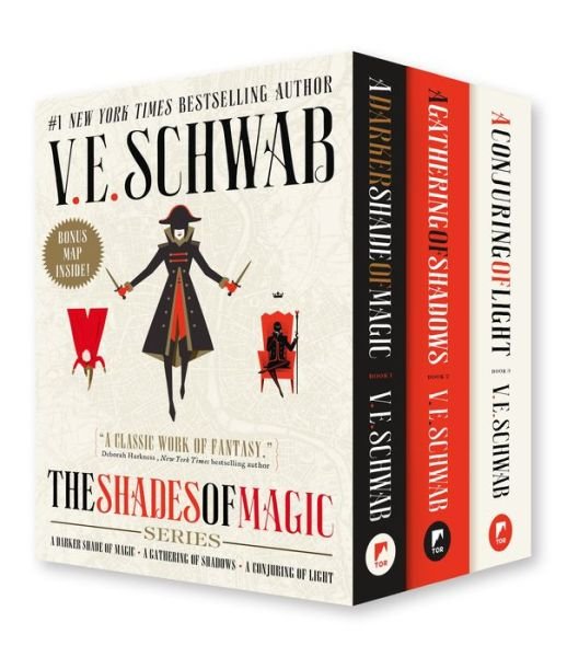Cover for V. E. Schwab · Shades of Magic Boxed Set: A Darker Shade of Magic, A Gathering of Shadows, A Conjuring of Light - Shades of Magic (Boksett) (2018)