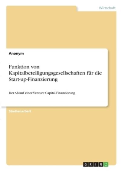 Cover for Anonym · Funktion von Kapitalbeteiligungs (N/A)