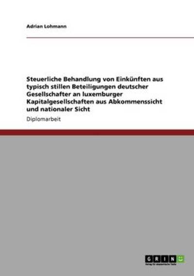 Cover for Lohmann · Steuerliche Behandlung von Eink (Book) [German edition] (2009)