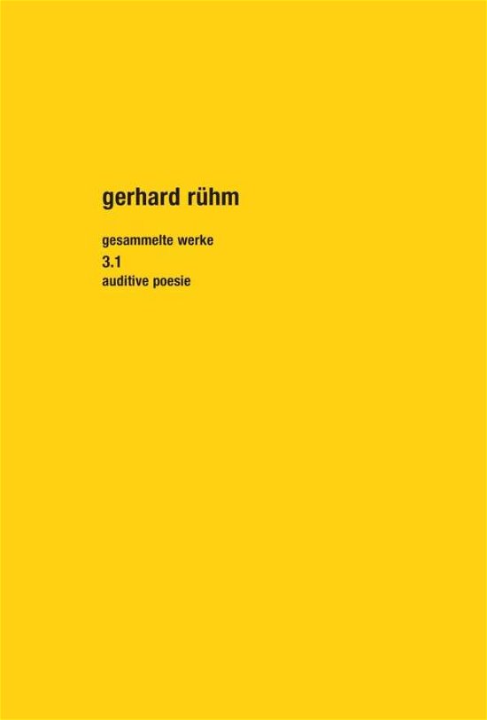 Cover for Rühm · Gesammelte Werke.3/1 (Book)