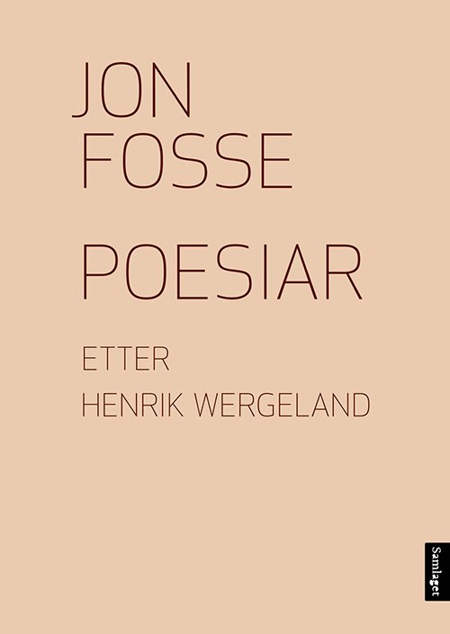 Cover for Fosse Jon · Poesiar : etter Henrik Wergeland (Buch) (2016)