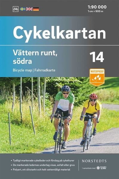 Cover for Norstedts · Cykelkartan: Vättern runt. Södra delen (Hardcover bog) (2020)