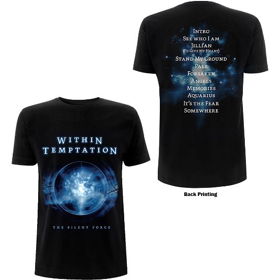 Within Temptation Unisex T-Shirt: Silent Force Tracks (Back Print) - Within Temptation - Marchandise -  - 5056187736206 - 