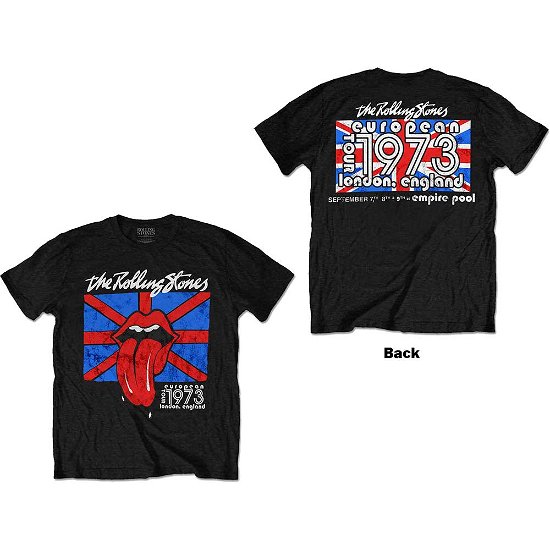 The Rolling Stones Unisex T-Shirt: London European '73 (Back Print) - The Rolling Stones - Merchandise -  - 5056561039206 - 