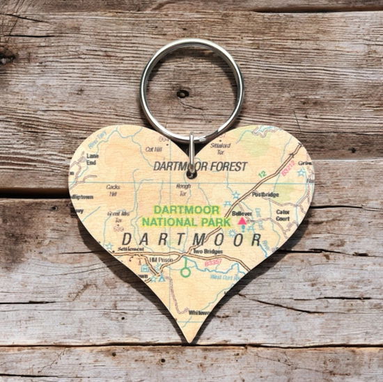Cover for OS Map Wooden Heart Key-ring - Dartmoor National Park (MERCH) (2025)