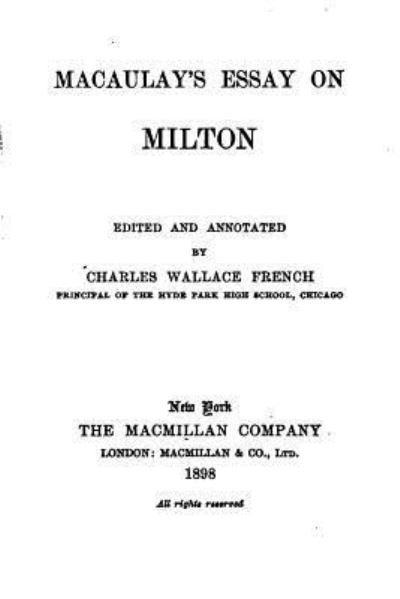 Cover for Macaulay · Macaulay's Essay on Milton (Paperback Book) (2016)