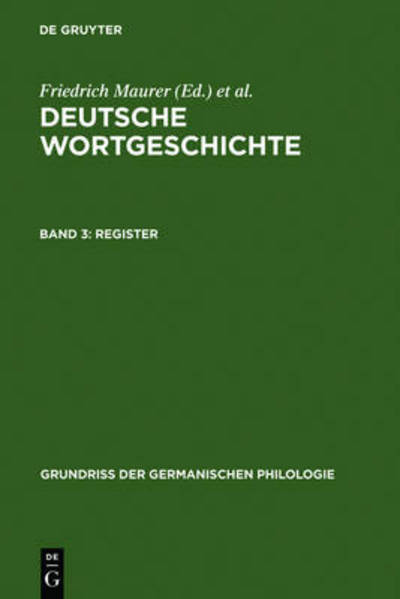 Cover for Friedrich Maurer · Deutsche Wortgeschichte.03 (Book) (1977)