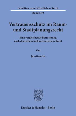 Cover for Oh · Vertrauensschutz im Raum- und Stadtp (Bog) (1990)