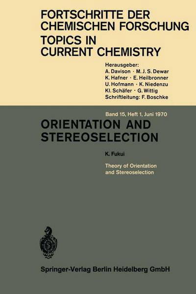 Cover for Kendall N. Houk · Orientation and Stereoselection - Topics in Current Chemistry (Paperback Bog) (1970)