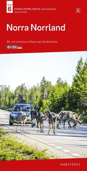 Cover for Norstedts · Bil- &amp; turistkartan: Norra Norrland : bil- och turistkarta - road map - Straßenkarte (Hardcover bog) (2018)