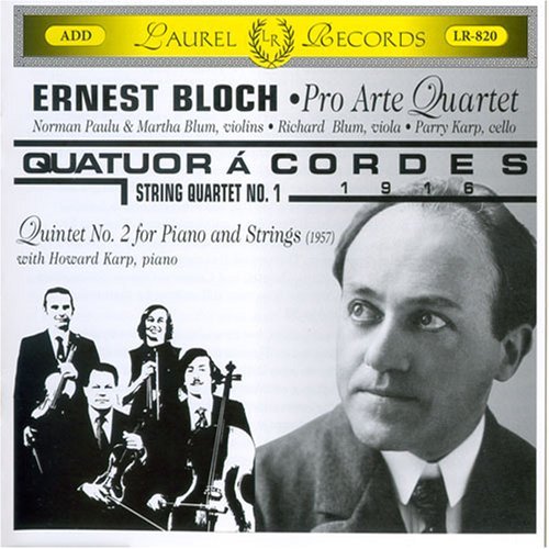 Cover for E. Bloch · Quatuor a Cordes: Piano Quintet No. 2 (CD) (2011)