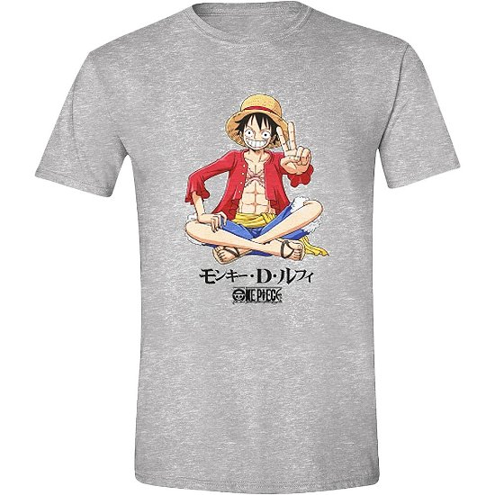 One Piece T-Shirt Ruffy Sitting Größe M - One Piece - Merchandise -  - 5055756895207 - 25. juni 2020
