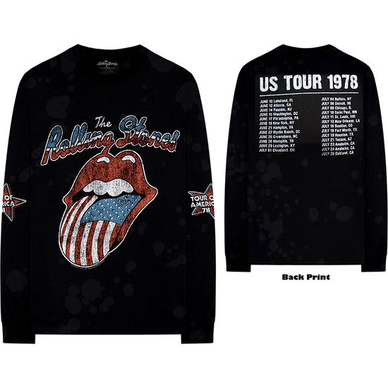 The Rolling Stones Unisex Long Sleeve T-Shirt: US Tour '78 (Back & Sleeve Print) - The Rolling Stones - Gadżety -  - 5056170698207 - 