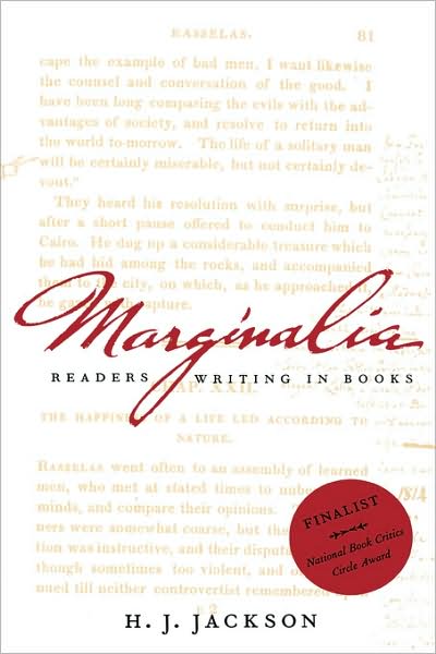 Marginalia: Readers Writing in Books - H. J. Jackson - Books - Yale University Press - 9780300097207 - September 10, 2002
