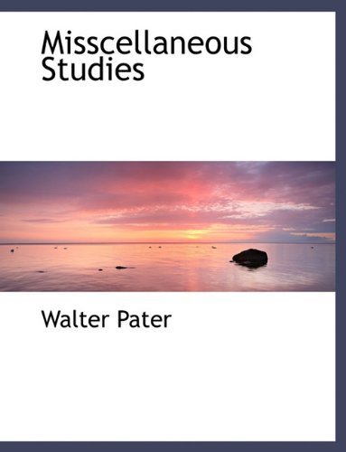 Cover for Walter Pater · Misscellaneous Studies (Paperback Bog) (2010)