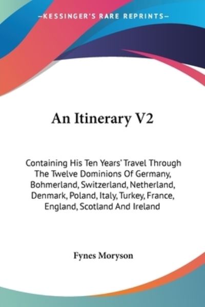 Cover for Fynes Moryson · An Itinerary V2 (Pocketbok) (2007)