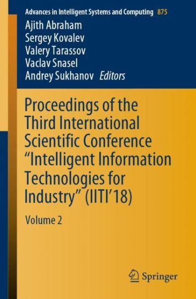 Cover for Proceedings of the Third International Scientific Conference Intelligent Inform (Book) [1st ed. 2019 edition] (2018)