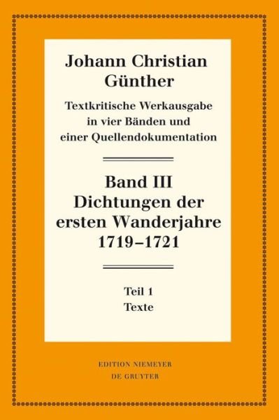 Cover for Günther · Dichtungen d.ersten Wanderj. (Book) (2013)