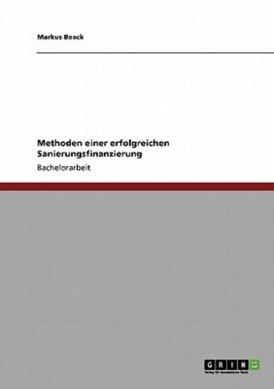Cover for Baack · Methoden einer erfolgreichen Sani (Book) [German edition] (2013)