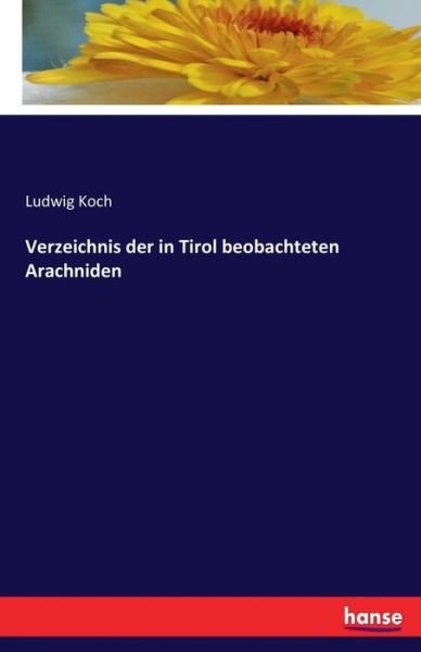 Cover for Koch · Verzeichnis der in Tirol beobachte (Bok) (2017)