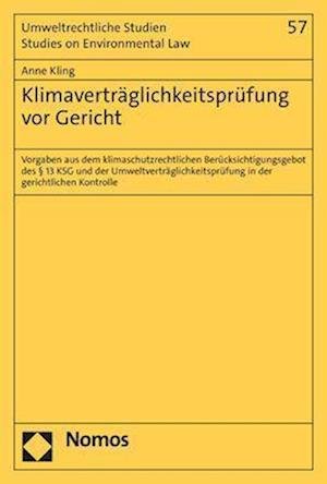 Cover for Anne Kling · Klimaverträglichkeitsprüfung Vor Gericht (Book) (2023)