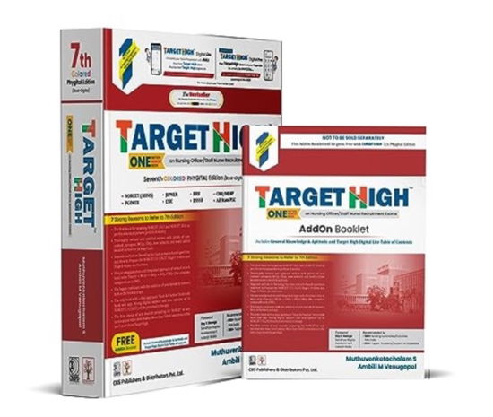 Cover for Muthuvenkatachalam Srinivasan · Target High: One Nation NORCET Book on Nursing Officer / Staff Nurse Recruitment Exams (Paperback Book) [7 Revised edition] (2024)