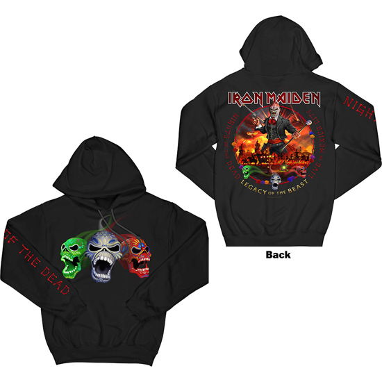 Iron Maiden Unisex Pullover Hoodie: Nights Of The Dead (Back Print, Sleeve Print) - Iron Maiden - Fanituote -  - 5056368647208 - 