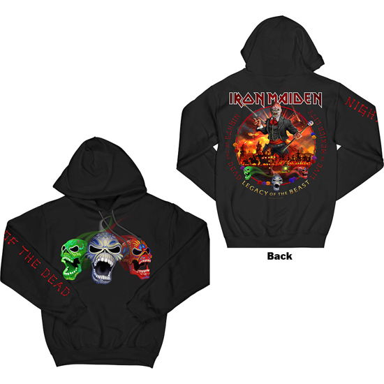Iron Maiden Unisex Pullover Hoodie: Nights Of The Dead (Back Print, Sleeve Print) - Iron Maiden - Merchandise -  - 5056368647208 - 