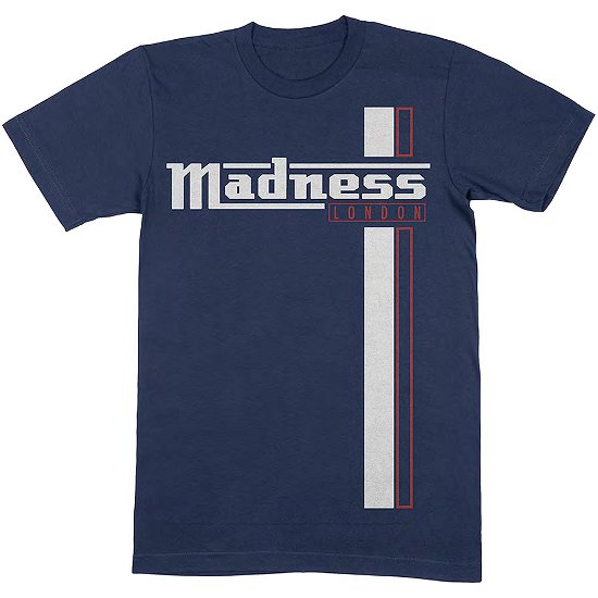 Cover for Madness · Madness Unisex T-Shirt: Stripes (T-shirt) [size S] [Blue - Unisex edition]