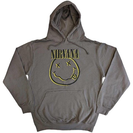 Nirvana Unisex Pullover Hoodie: Inverse Happy Face - Nirvana - Koopwaar -  - 5056561080208 - 
