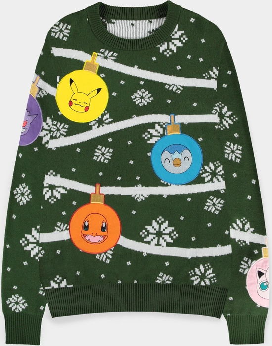 Cover for Pokémon Sweatshirt Christmas Jumper Xmas Balls Grö (Leksaker) (2024)