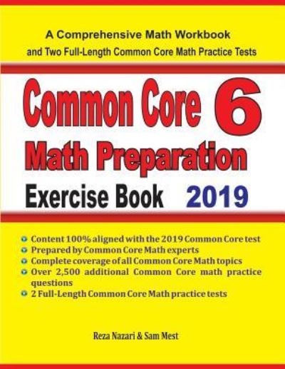 Cover for Reza Nazari · Common Core 6 Math Preparation Exercise Book (Paperback Book) (2019)