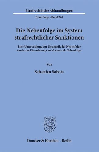 Cover for Sobota · Die Nebenfolge im System strafre (Book) (2015)