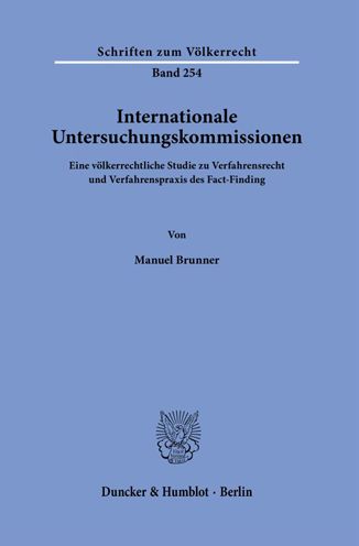 Cover for Manuel Brunner · Internationale Untersuchungskommissionen (Buch) (2022)