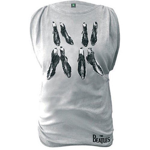 The Beatles Ladies T-Shirt: Boots (Oil Wash) - The Beatles - Fanituote - Apple Corps - Apparel - 5055295323209 - 