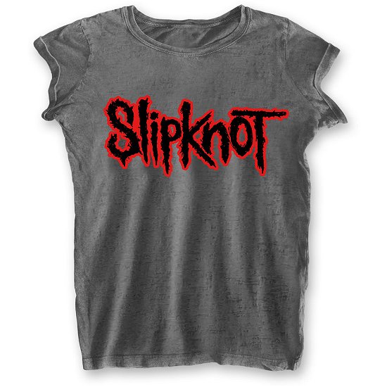 Cover for Slipknot · Slipknot Ladies T-Shirt: Logo (Burnout) (T-shirt) [size L] [Grey - Ladies edition]