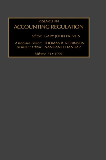 Cover for Gary John Previts · Research in Accounting Regulation - Research in Accounting Regulation (Hardcover Book) (1999)