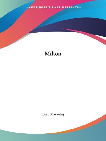 Cover for Lord Macaulay · Milton (Paperback Book) (2005)