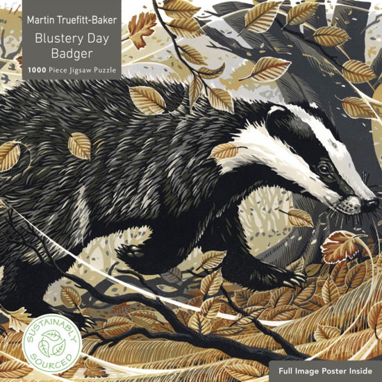 Adult Sustainable Jigsaw Puzzle Martin Truefitt-Baker: Blustery Day Badger: 1000-pieces. Ethical, Sustainable, Earth-friendly - 1000-piece Sustainable Jigsaws (GAME) (2025)