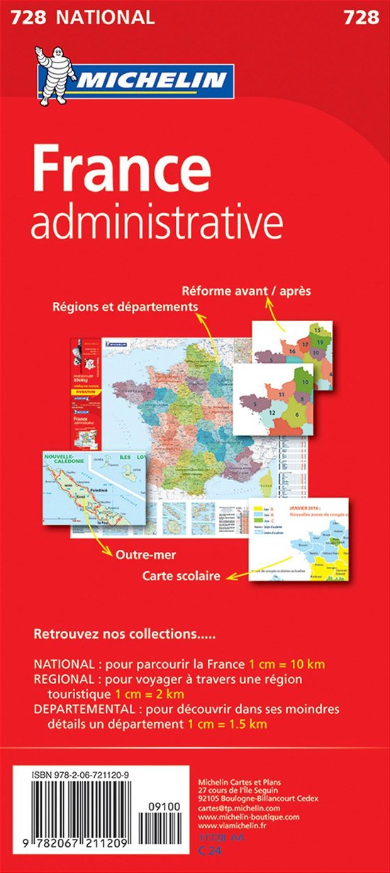 Michelin National Maps: France Administrative - Michelin - Bøger - Michelin - 9782067211209 - 31. oktober 2016