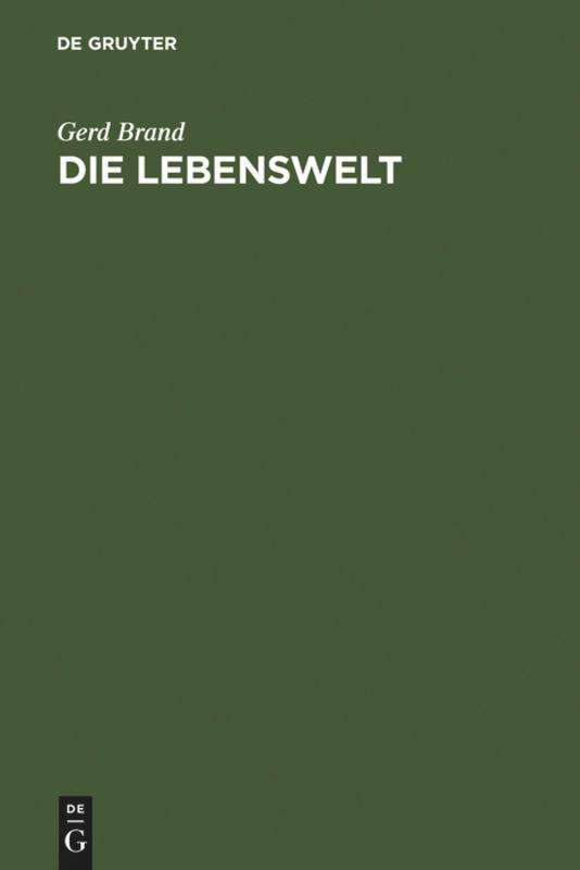 Cover for Brand · Die Lebenswelt (Book) [German edition] (1971)