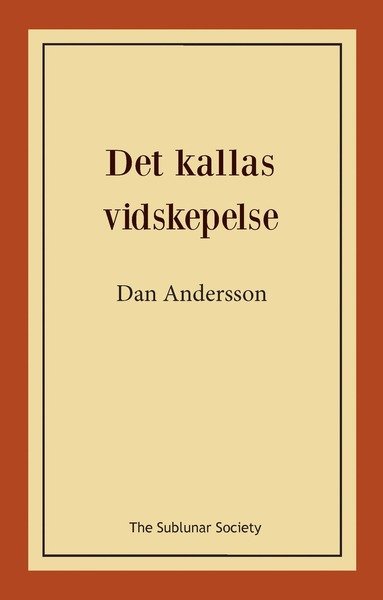 Cover for Dan Andersson · Det kallas vidskepelse (Book) (2018)