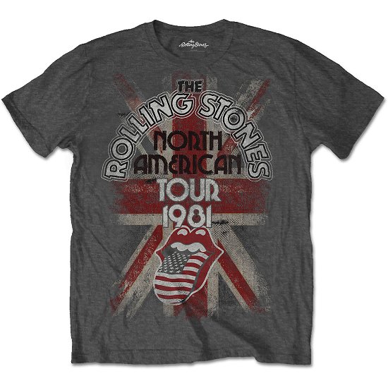 Cover for The Rolling Stones · The Rolling Stones Unisex T-Shirt: North American Tour 1981 (T-shirt) [size S] [Grey - Unisex edition]